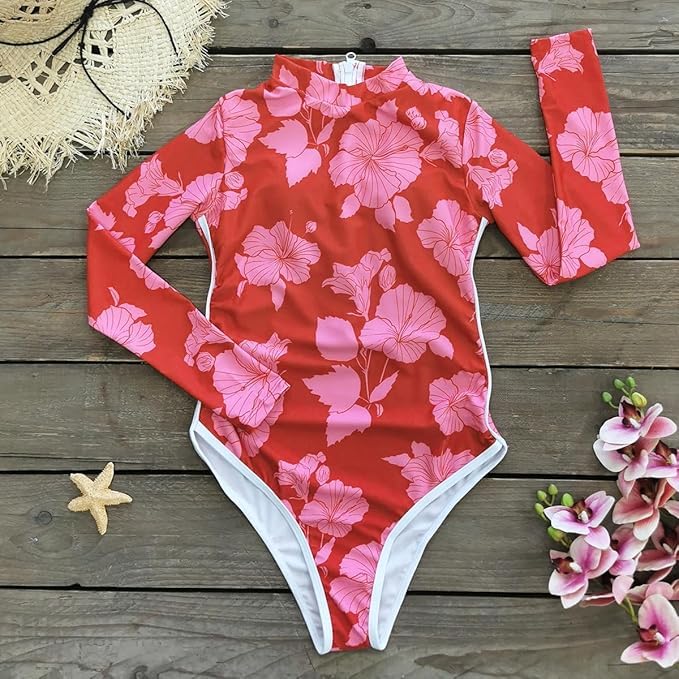 Image of AARAM Stylish Premium Women's One Piece Swimsuit with Cover Ups Wrap Skirt Sarong Retro Floral Print Monokini Tummy Control Swimwear, Printed Swimming Costume for Women Beach Wear