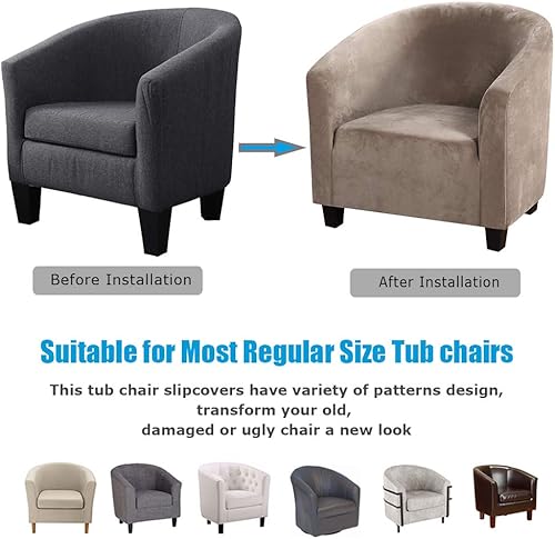 Miniatura 10 de Fundas de terciopelo para sillas de bañera, fundas de sillones, fundas de sofá de lujo de alta elasticidad, fundas de felpa de elastano, protector