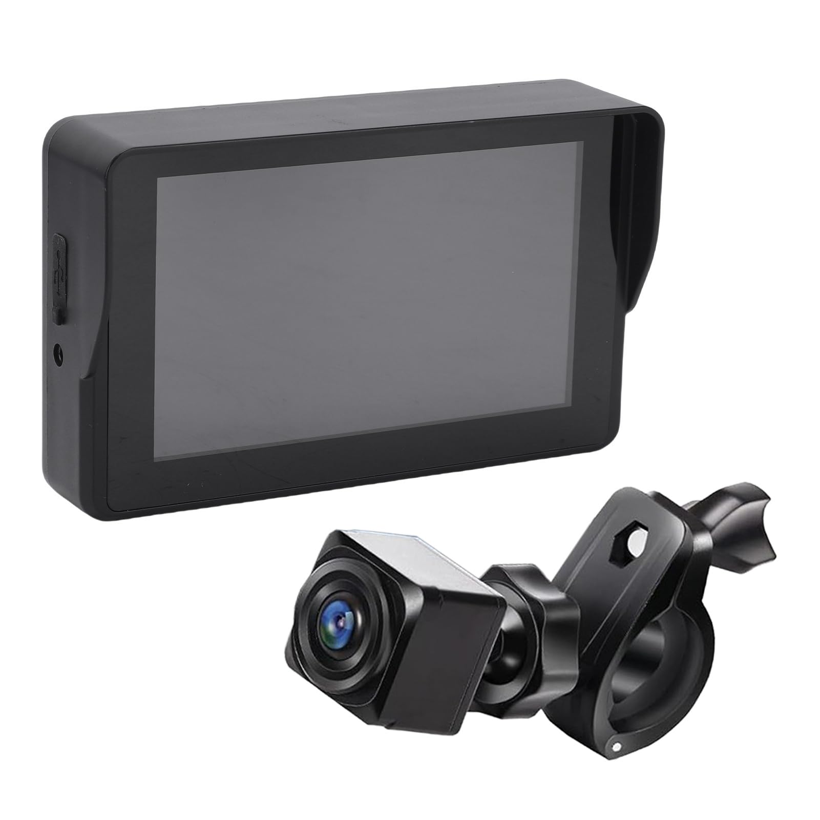 Annadue 110° Weitwinkel-Fahrradspiegel mit AHD 1080P-Kamera, Benutzerfreundliches Design für Rennräder, ABS, Schwarz