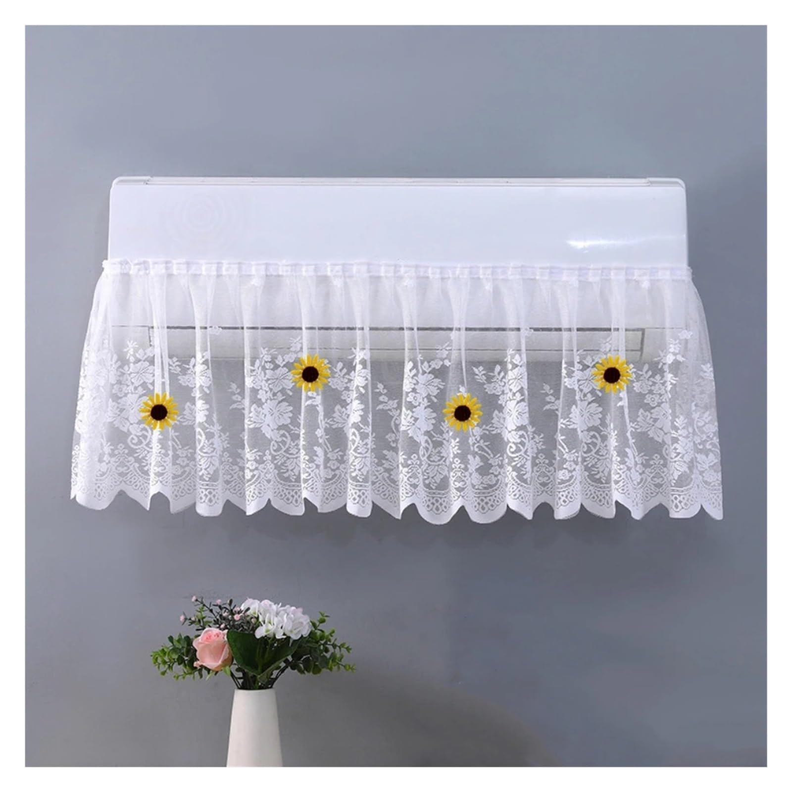 ERHTGUO 3pcs Anti-direct Blowing Air Conditioner Cover Windproof Cloth Lace Dust-proof Wall Decor Washable(Khaki5)