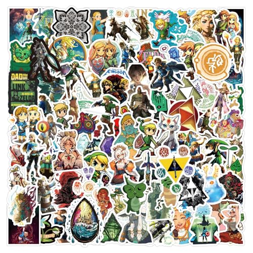 The Legend of Zelda Stickers for Kids 120pcs Cartoon Cool Game The Legend of Zelda Stickers Waterproof Deals Car Bicycle Suitcase Computer Water Bottle Mobile Phone Sticker