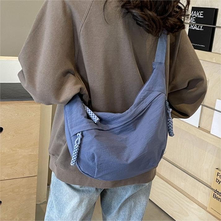 Image of Nylon Crescent Crossbody Bag for Women Shoulder Tote Handbag Casual Sling Bag Dumpling Purse Bag for Outdoor Travel