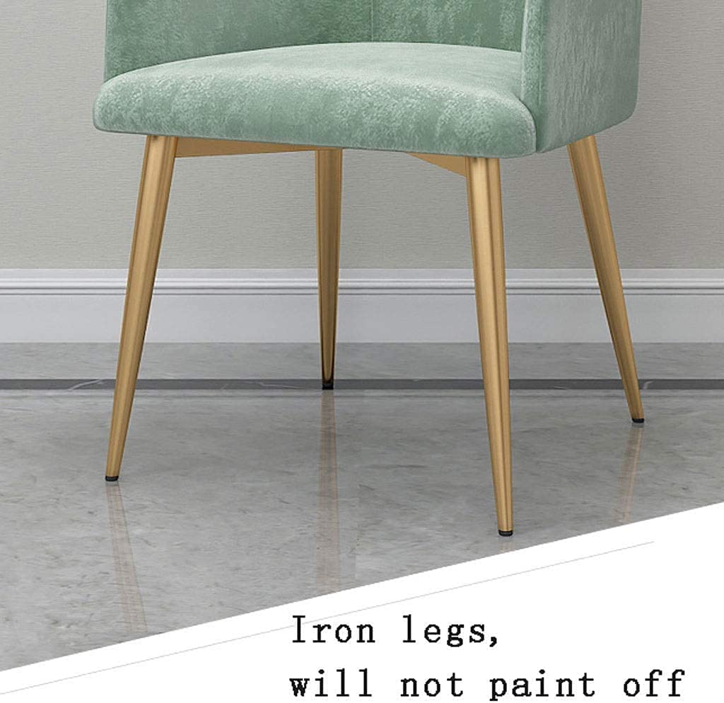 Chaise de salle à manger moderne avec assise rembourrée confortable et pieds en métal élégants pour la maison, le bureau ou la salle à manger (vert)
