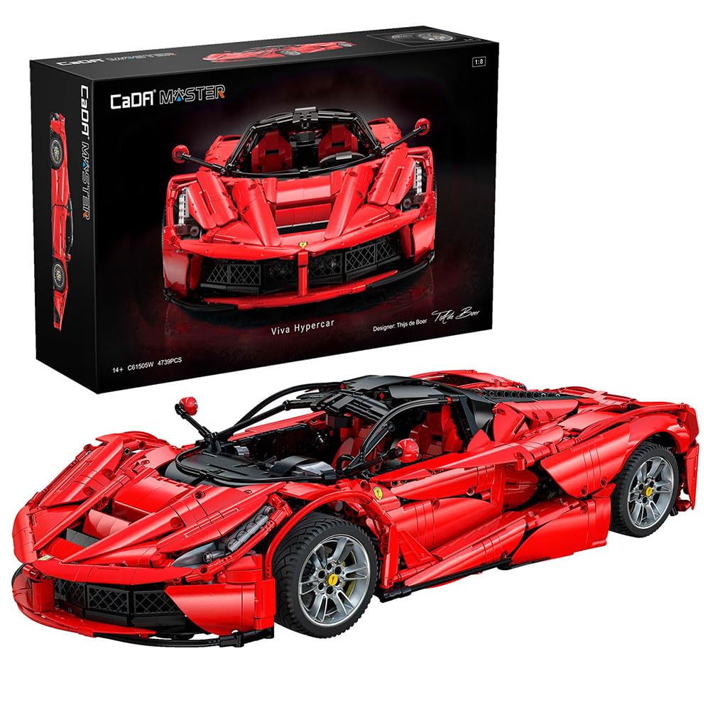 Viva Hypercar 1:8 Building Kit and Engineering Toy, C61505W CADA Master Technology Car, Scale Sports Car Model Present for Adults Men Teens (4739 Pieces)