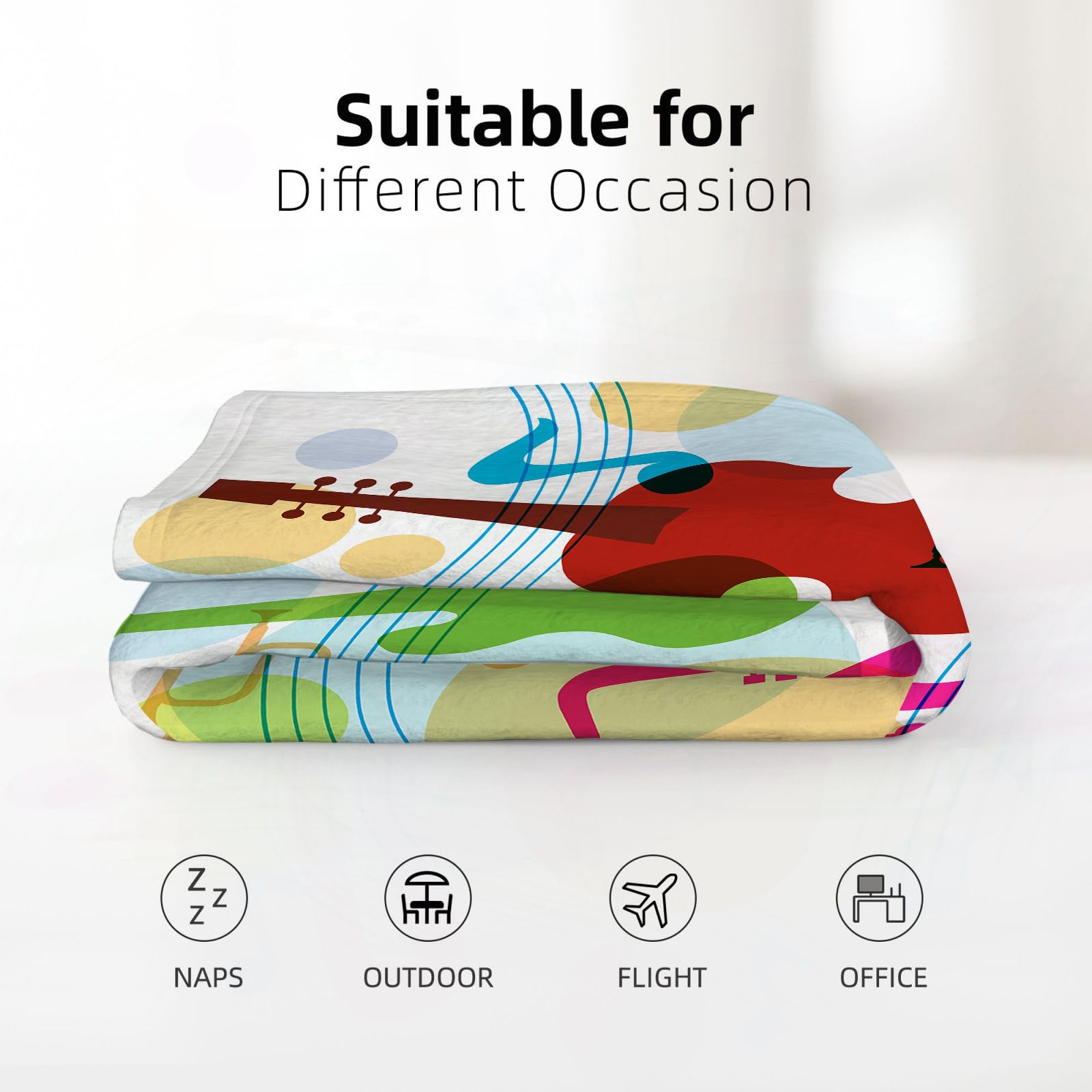 Coperta Pile Blanket Cornice decorativa per musica jazz alla moda, m Coperta di Flanella Coperta per Adulti per Bambini Caldo Divano per Il Tempo Libero Sedia Soffice Coperta Soffice150x200cm