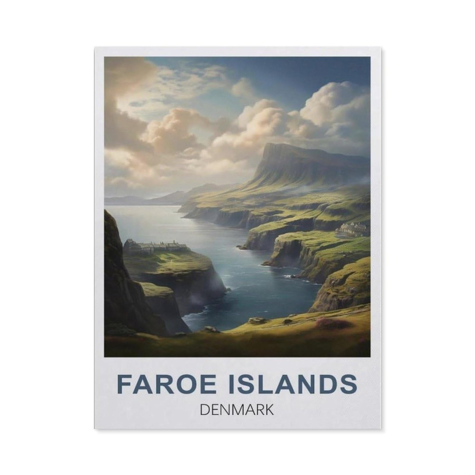 BEAYODKP DIY Diamond Painting，Faroe Islands Denmark（30 x 40 cm）