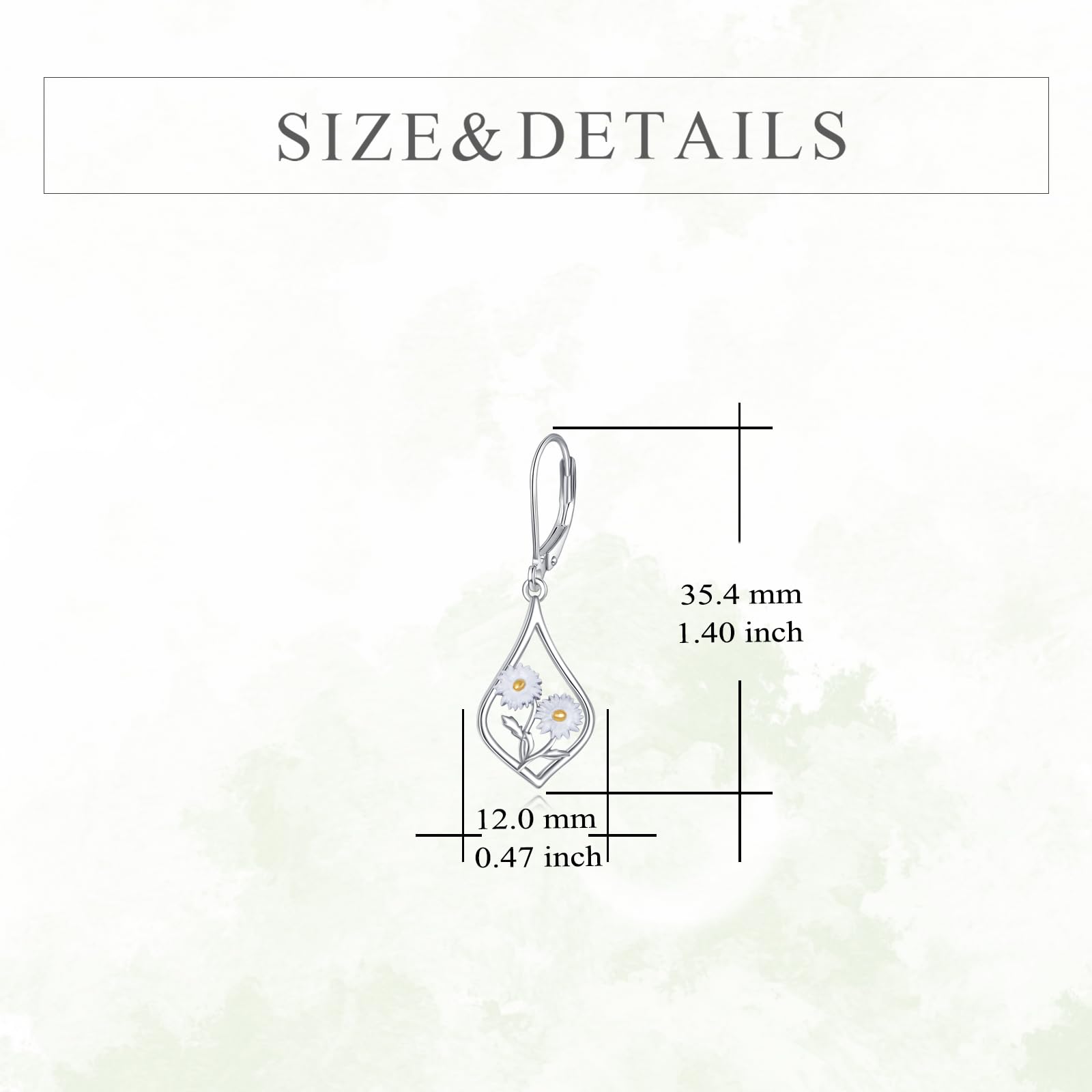 VONALA Pendientes de margaritas para mujer, plata de ley 925, delicados pendientes de margarita, regalo para familiares y amigos