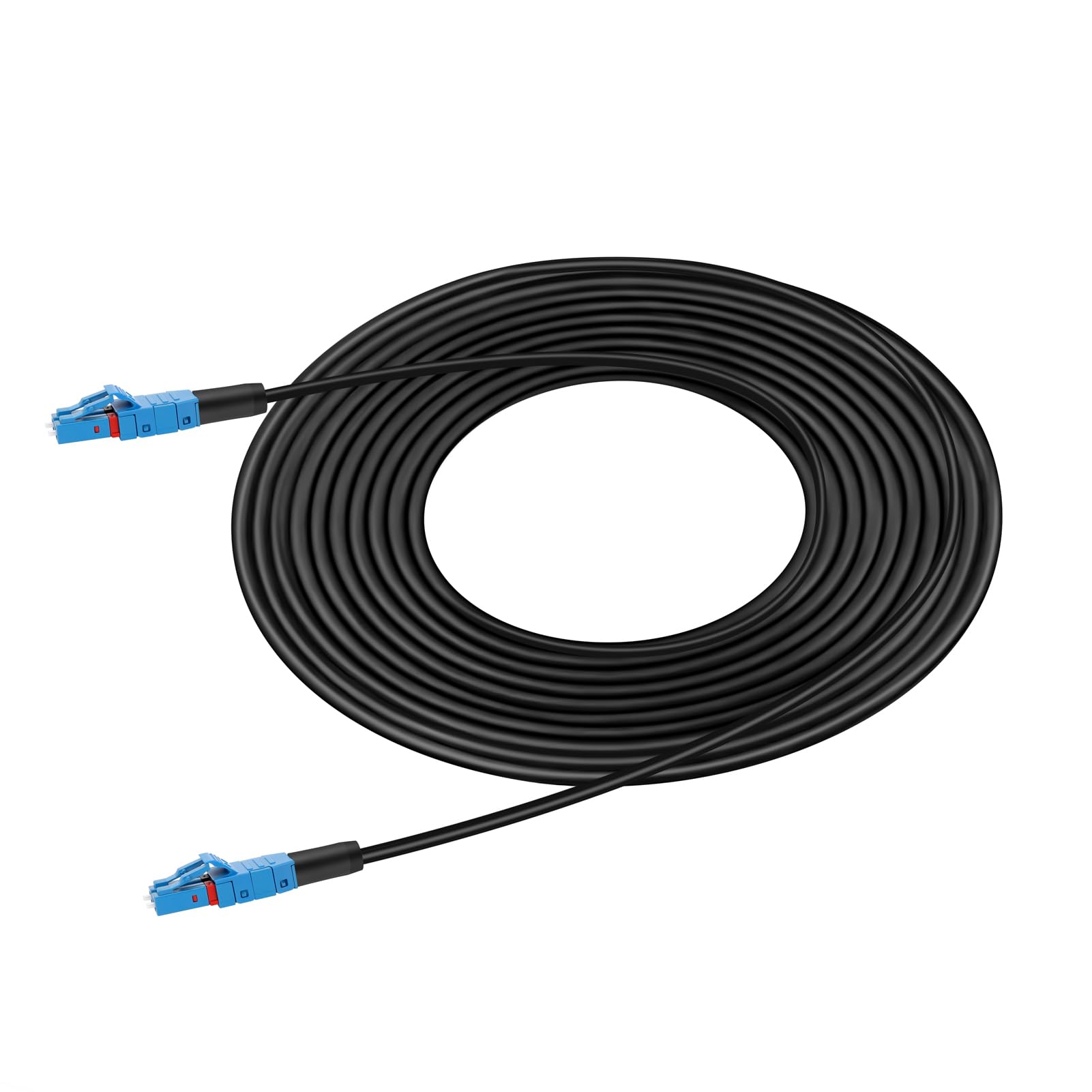 LC to LC Fiber Optic Cable Internet 800m/2620ft, LSZH Armored Duplex Fiber Optic Internet Cable 2 Core OS2 9/125um Single Mode Fiber Patch Cable OD-5mm,UPC Outdoor Fiber Patch Cable