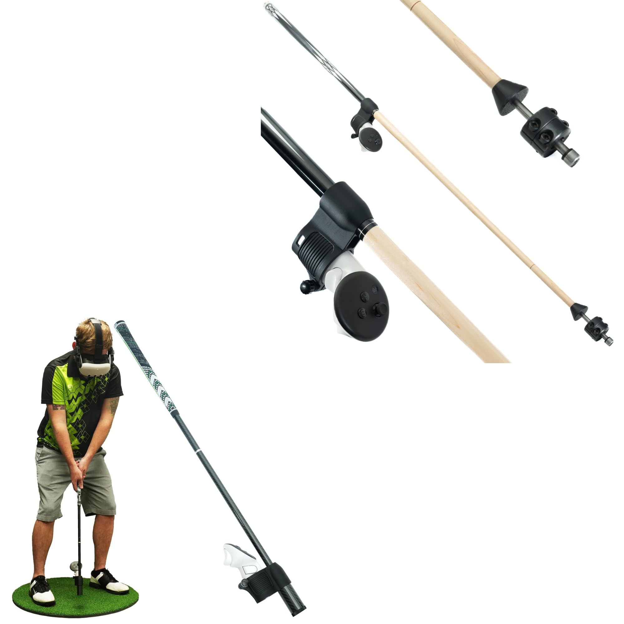 DeadEyeVRBundle: MasterBreaker Haptic VR Pool Cue for Miracle Pool and Other Billiards Games + DriVR Elite VR Golf Club Handle Attachment for Quest 2, 3 and Pro