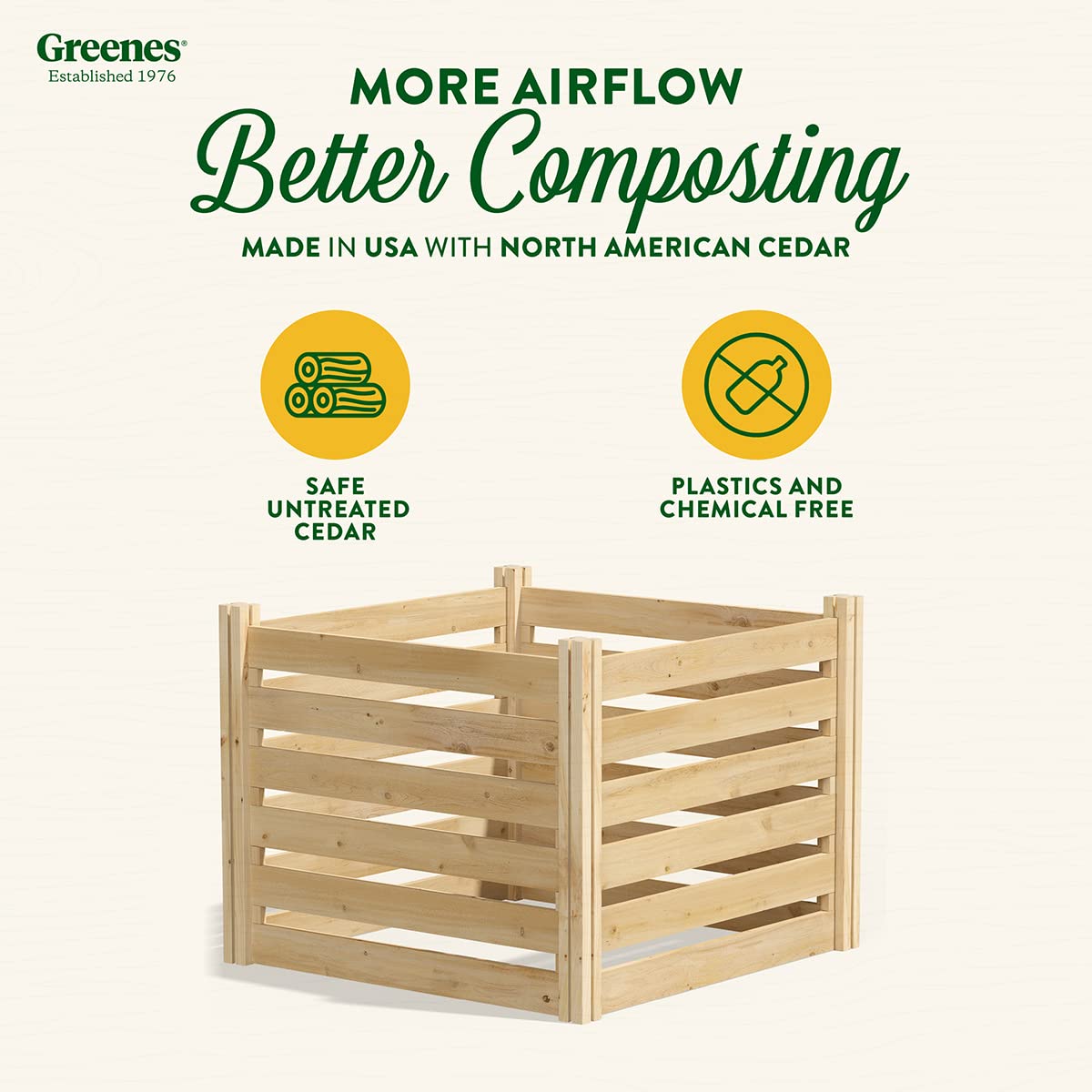 Greenes Fence RCCOMP36 Composteur en bois de cèdre 23,25 pi³/173,92 gallons