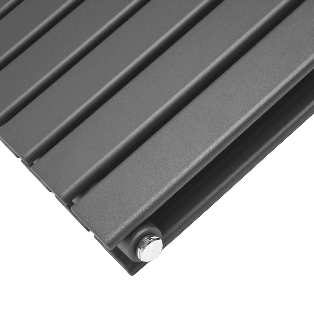 Radiateur Plat Mural 160 x 42 cm Gris Anthracite Pour Salle de Bain, Cuisine, Maison Moderne Design Scandinave [Kit de Fixations, Brosse de Nettoyage inclus & 15 ans de GARANTIE]