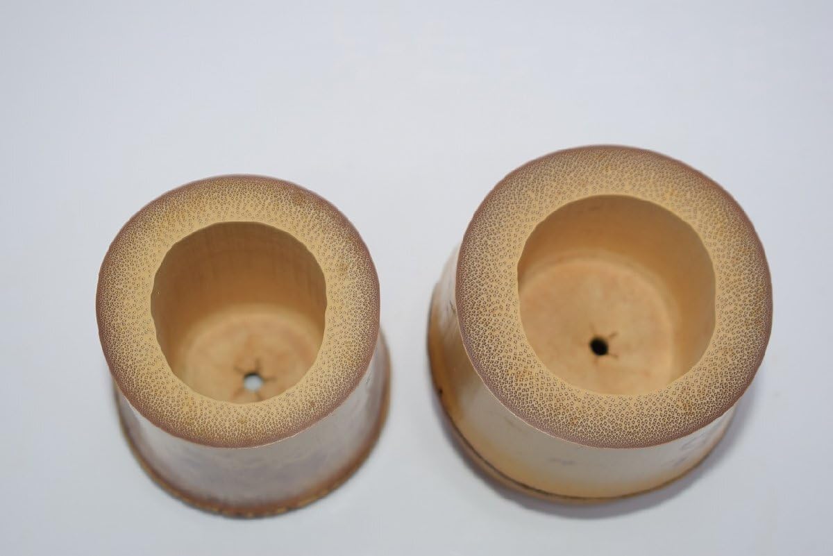 茶道具高野宗陵造 竹蓋置一双炉用風炉用 共布 共箱 大徳寺藤井誡堂書付