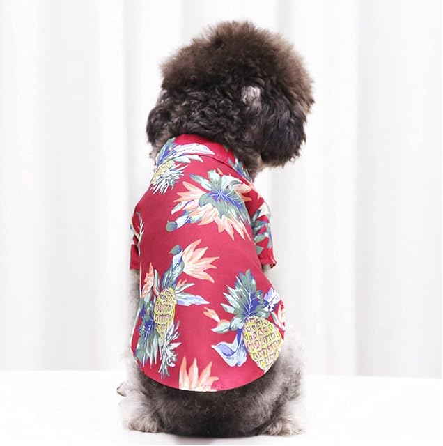 Foto 8 de 8 de PETCUTE Camisa Casual Hawaiana para Mascotas, Camiseta Transpirable de Moda para el Verano