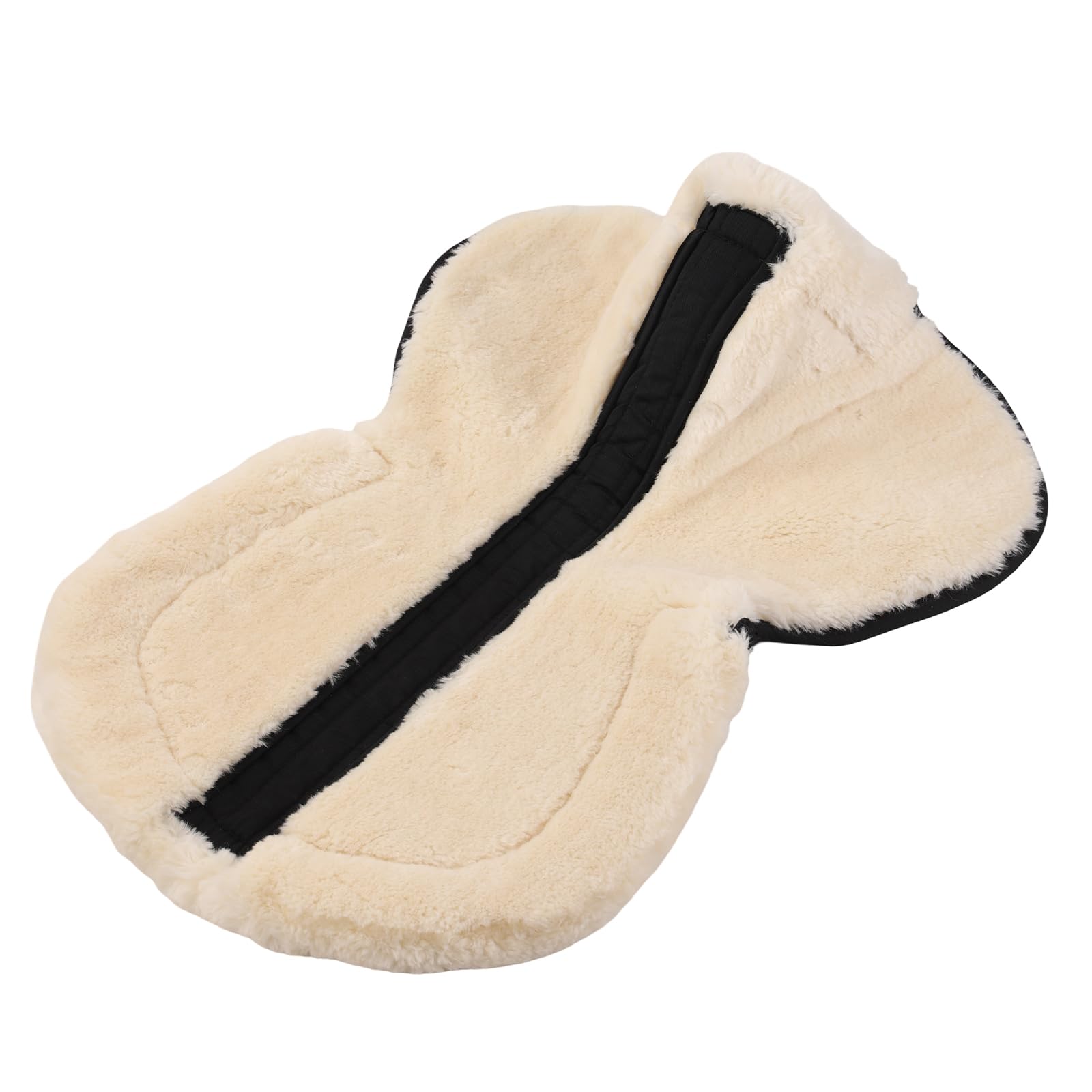 Tapis de selle anglais en coton synthétique avec dos transparent pour équitation - Absorption des chocs - Antidérapant - Respirant - Lavable en machine - Noir/naturel - Taille L