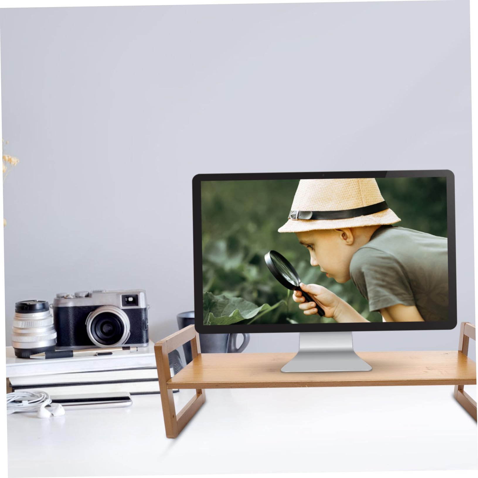 Supporto per Laptop in Legno Rialzo Schermo da Scrivania Resistente alla Deformazione, per Case e Uffici, Supporto Gaming Portatile e Funzionale