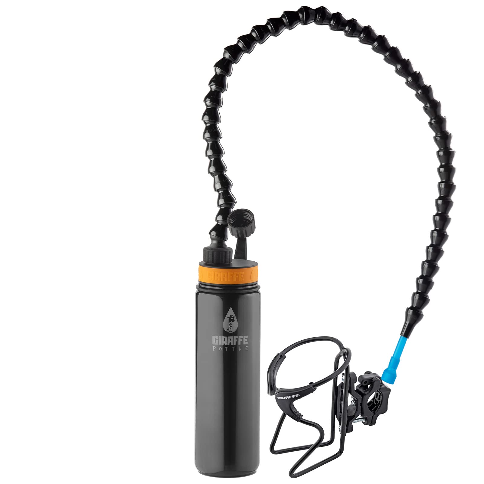 Giraffe Bottle Tower XL Hands Free Drinking System, Insulated Stainless Steel Bottle, with Round Tube Mounted Bottle Holder (Length 36 in / 91 cm)