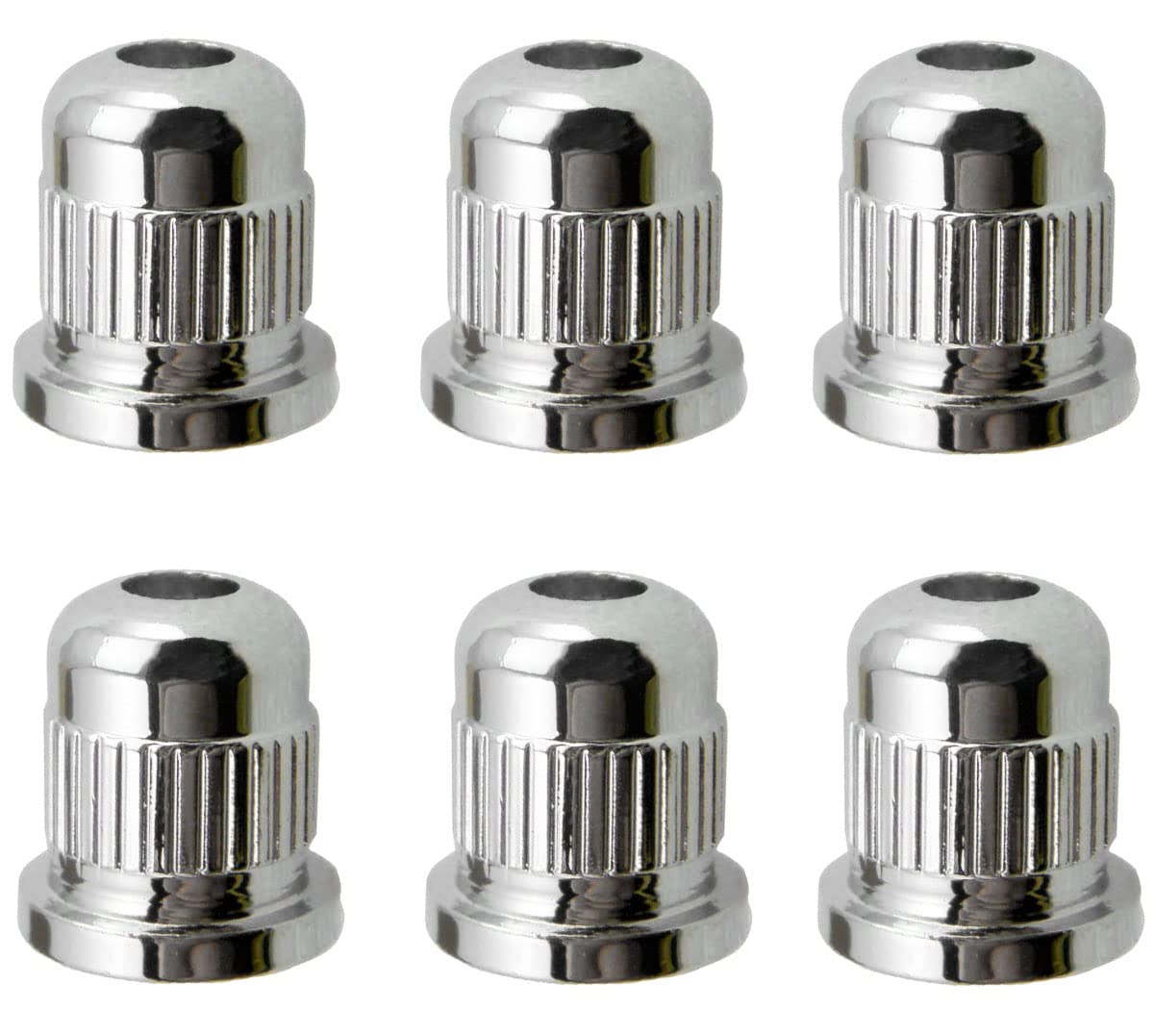 TUOREN Guitar String Through Body String Ferrules Compatible with Vintage Telecaster Strat Style Electric Guitar (Chrome)