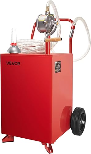 Miniatura 9 de VEVOR Tanque de transferencia de 20 galones, tanque diésel con bomba de transferencia manual, tanque de almacenamiento diésel con 2 ruedas