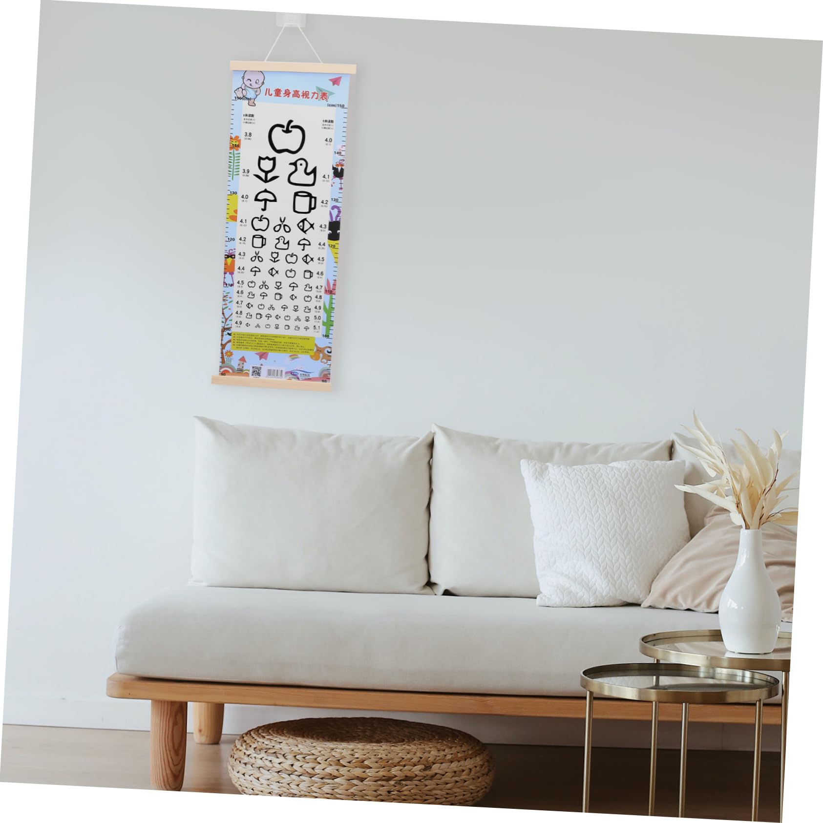 ULTECHNOVO 1 Set Vision Testing Chart Eye Color Chart Eye Exam Wall Chart Home Use Eye Chart Home Visual Chart Break-Proof Eye Chart Eye Check up Chart Child Plastic Wall-Mounted Decorations
