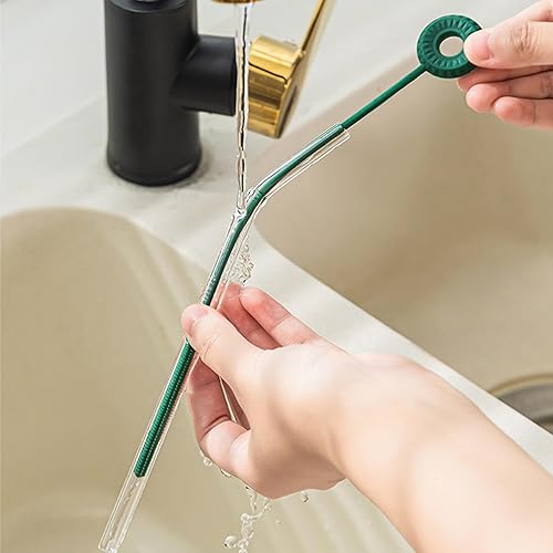 Miniatura 6 de 1 paquete de cepillo de silicona para botellas, cepillo limpiador de pajitas pequeñas, cepillos de limpieza de botellas de 9 pulgadas, cepillo de