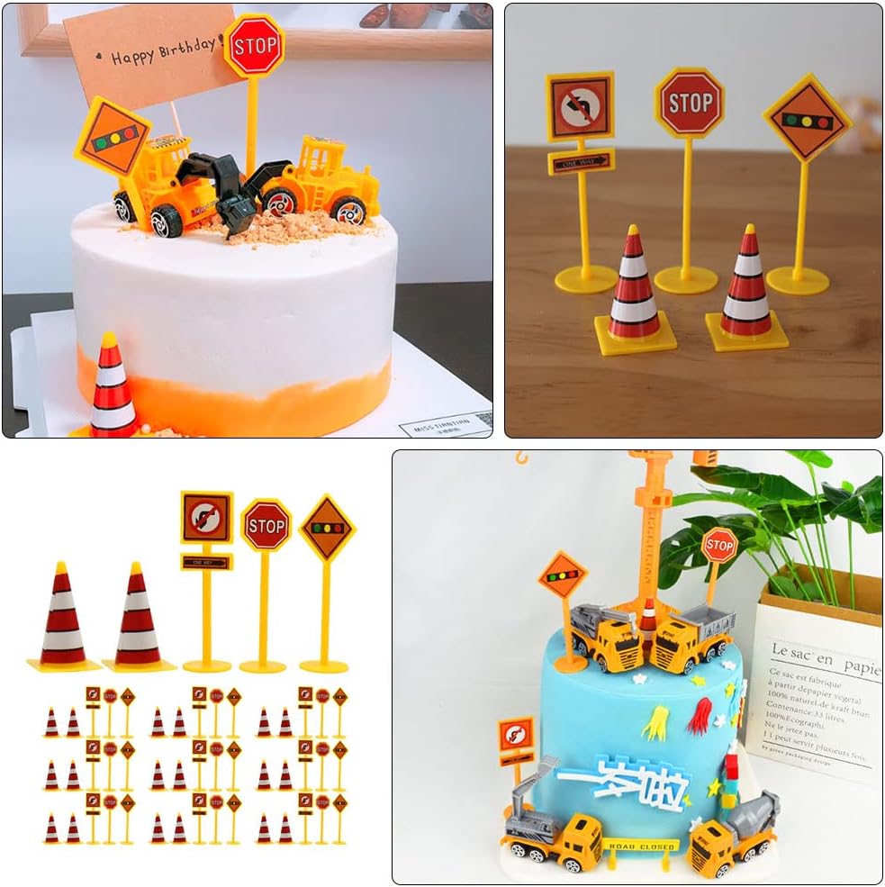 LUOZZY 10 Sets Play Traffic Signs for Kids Road Signs Set Street Signal Traffic Toys Models Kit