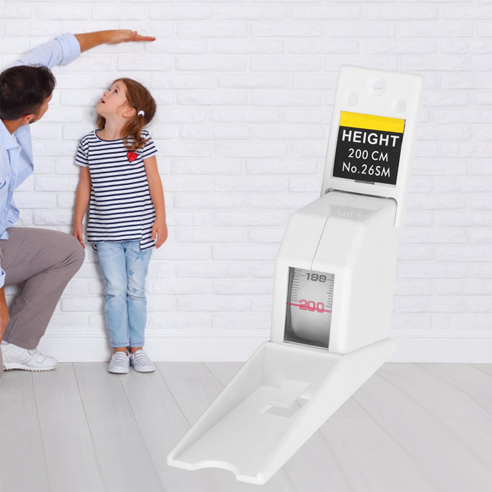 Growth Height Measuring Tape, 2 Meters Retractable Body Height Stadiometer, Growth Height Chart Handing Ruler for Children and Adults (White)