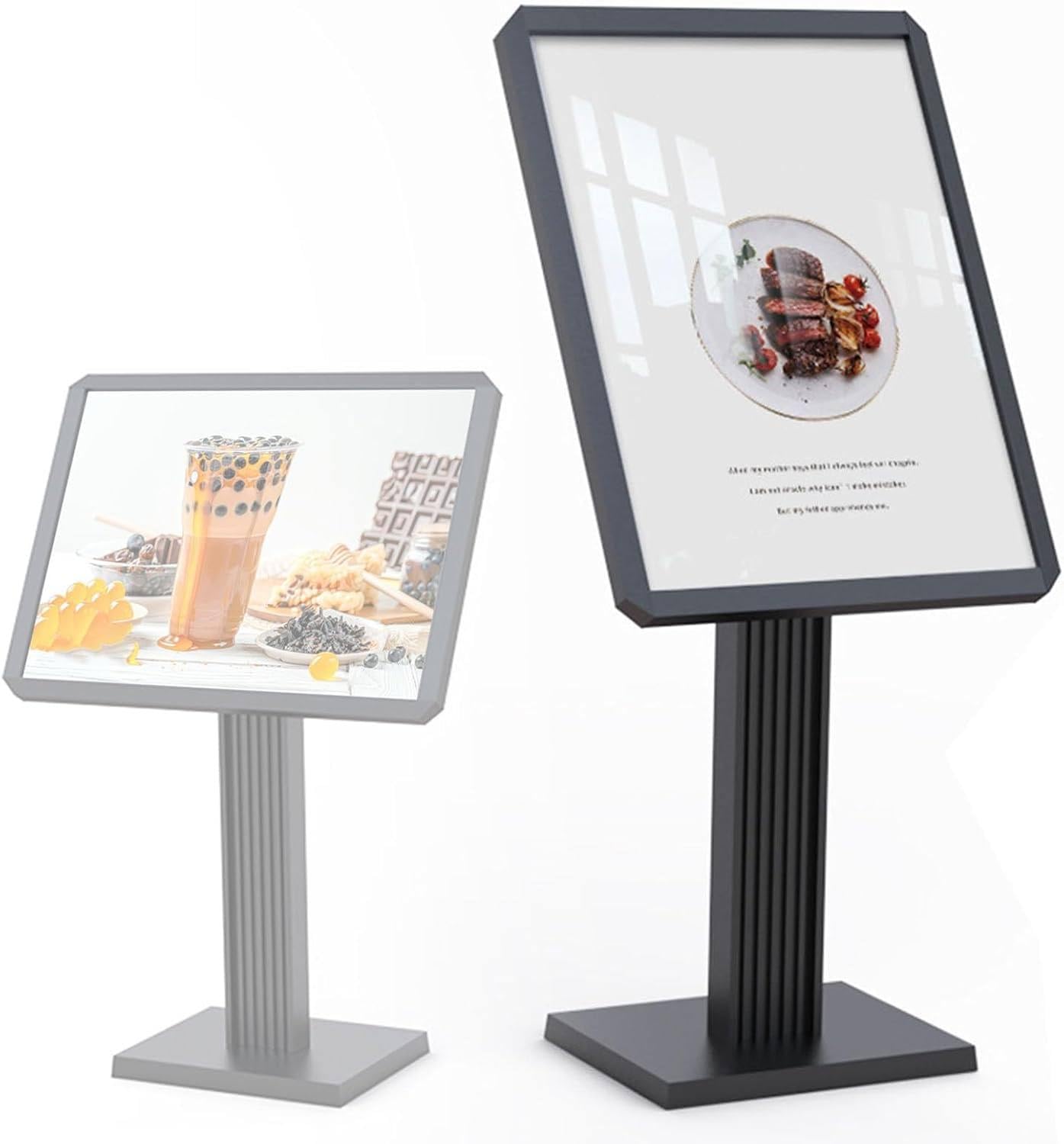 HajMyrdonyx Floor Sign Holder Stand, Heavy Duty Pedestal Sign Stand Menu Poster Message Advertisement Display Holder Horizontal/Vertical Adjustable for Restaurant,Malls,Schools Black-60 * 80cm