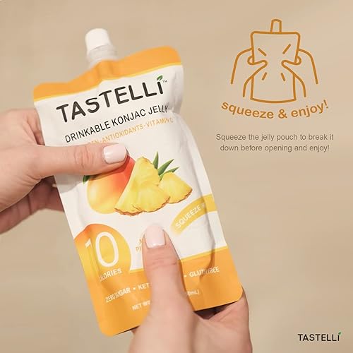 Miniatura 5 de Konjac - Gelatina infundida con bebida de colágeno + vitamina C + antioxidantes, 10 calorías, vegana, cero azúcar, bolsa de postre saludable para