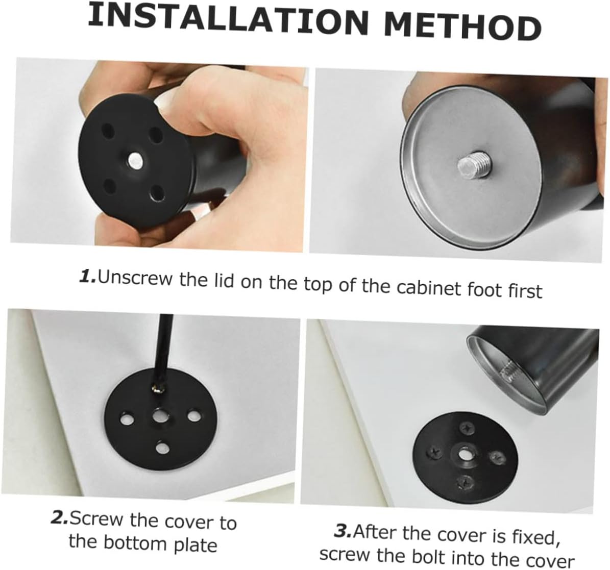 CANIGHT 4pcs Adjustable Stainless Steel Furniture Legs Height with Anti-Scratch Pads for Cabinets Sofas and Dressers Modern Design Furniture Feet