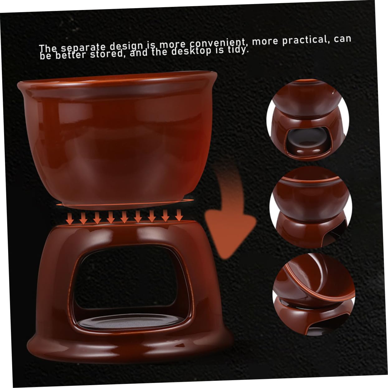 Luxshiny 2piezas Horno de Calentamiento de Cerámica Ollas para Fondue de Queso Tazas de Porcelana para Derretir Chocolate Aceite Caliente Caldo Uso para Fiestas