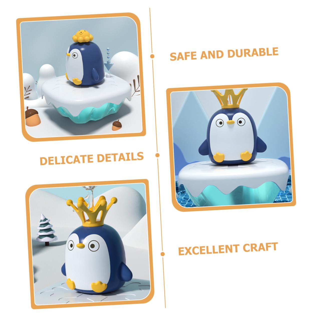 Toyvian Juguete de Baño para Bebés en Forma de Pingüino Aspersor de Agua, Material Abs Suave sin Rebabas, Adecuado para Estimular el Baño de Niños Pequeños