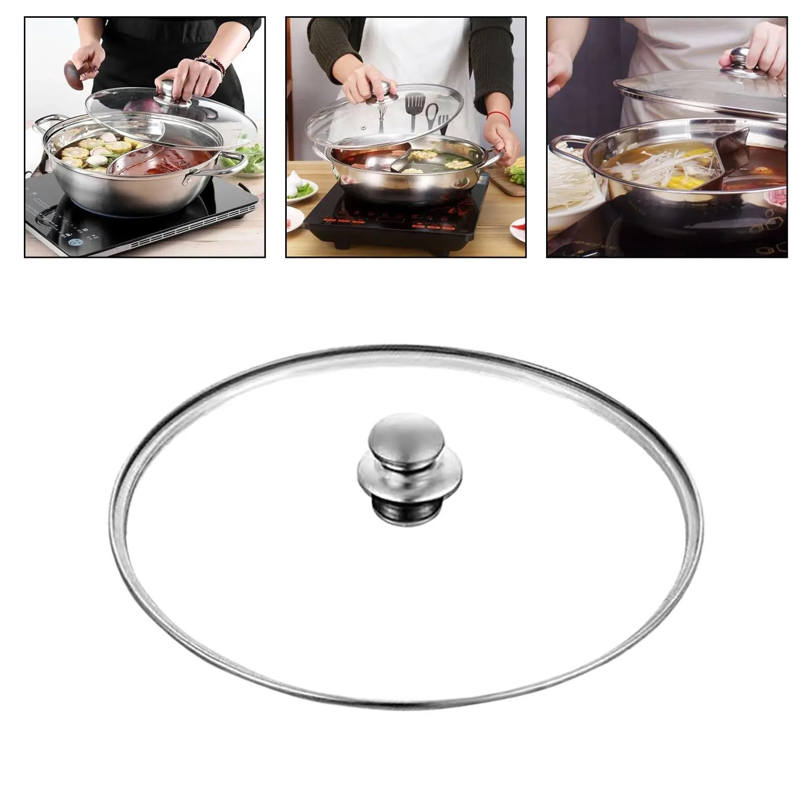 Coperchi Pentole, Coperchio Padella Coperchio di ricambio universale in vetro for pentole da 28 cm for, padelle e 11 pollici in