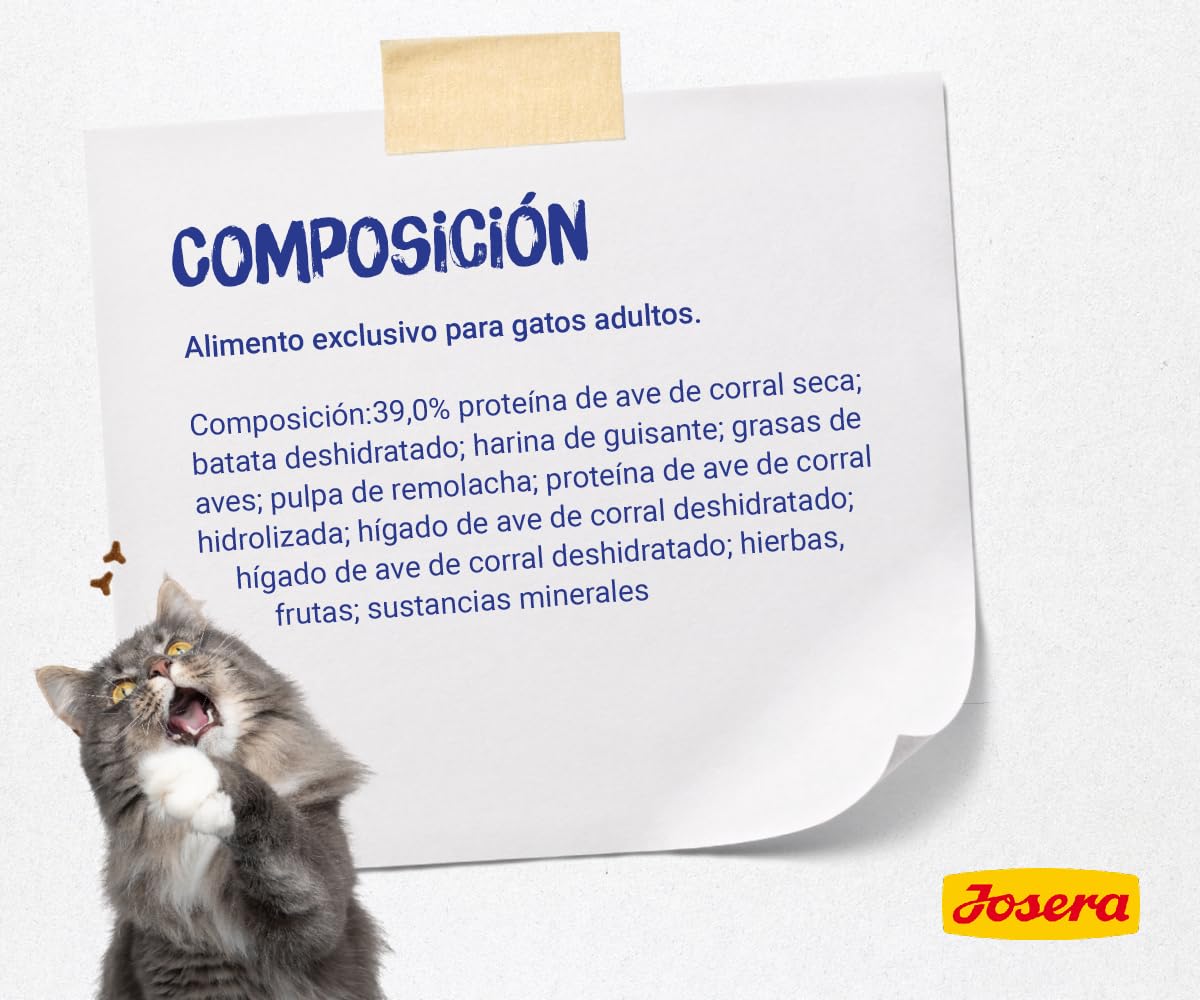 JOSERA DailyCat (1 x 10 kg) | Alimento para Gatos sin Cereales con Aves de Corral, Hierbas y Frutos | Alimento seco Gatos Adultos | 1 Unidad
