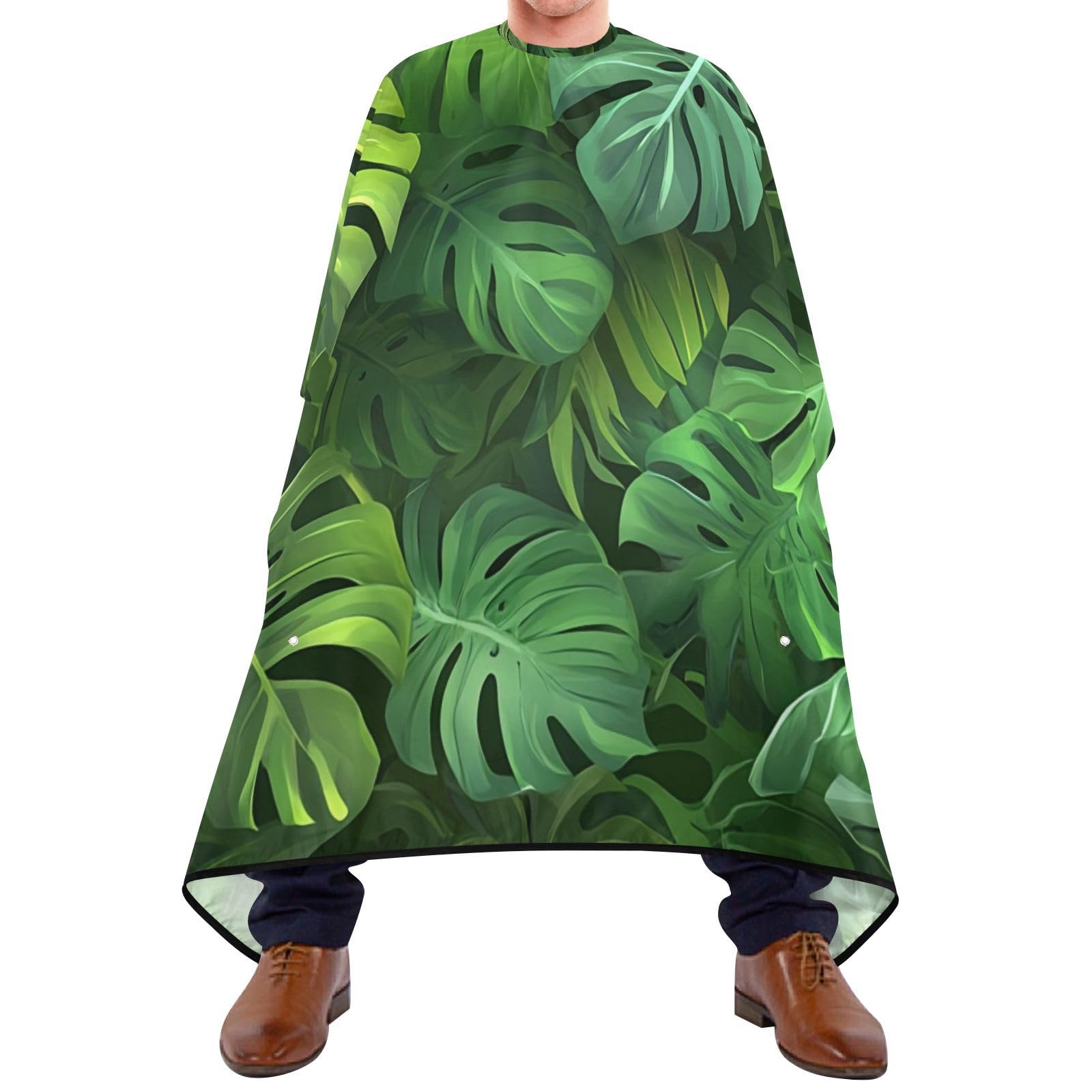 Hezely Tropical Leaves Hair Dye Cape, Barber Cape for Adults,Waterproof Salon Cape,Waterproof Hairdressing Styling Hair Cutting, 65
