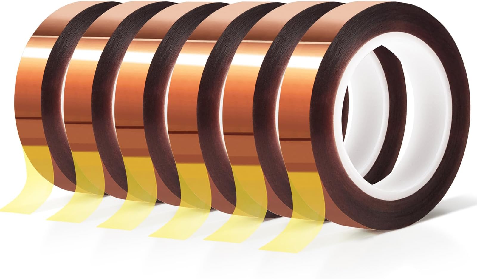 6 Rolls 10mm x16m(52FT) Heat Tape High Temperature Heat Resistant Tape Heat Transfer Tape for Heat Sublimation Press Vinyl,No Residue