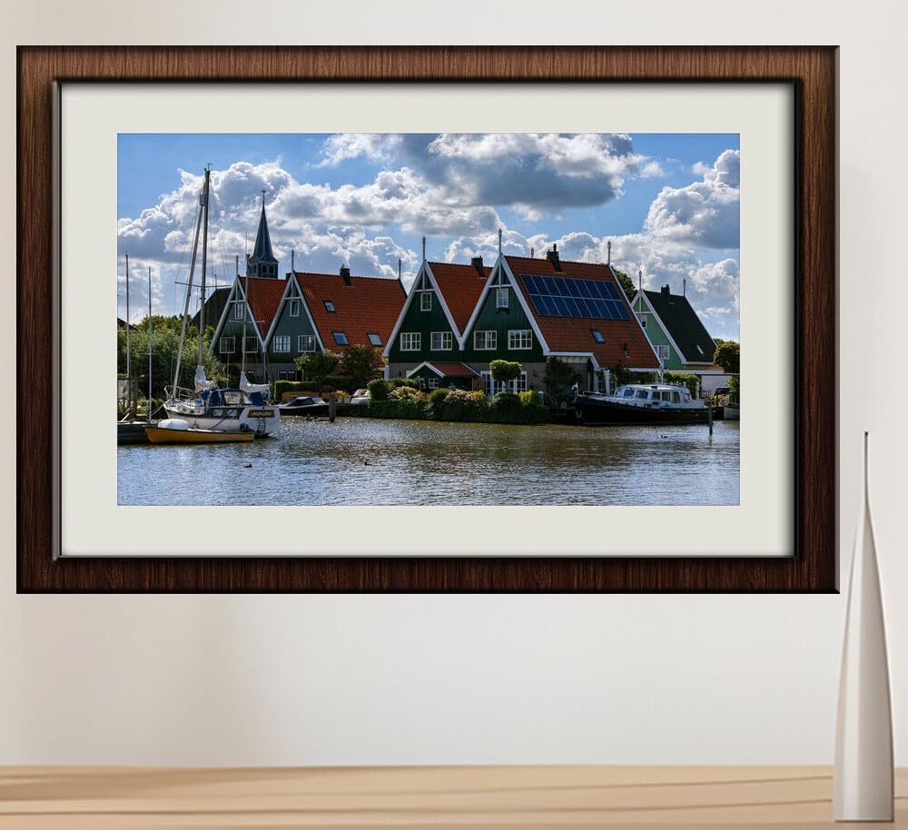 JZZI08365 Netherlands Houses Rivers Marinas West Graftdijk| Self-Adhesive Painting | Frameless