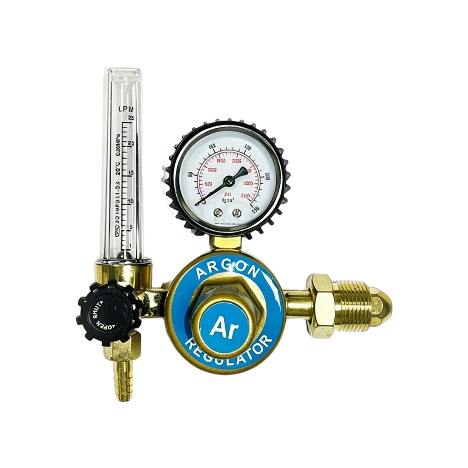 Laikoutd Professional Copper Regulator With Pressure Gauges And Flows Meter For Argon Nitrogen Cga580 Inlet High Accuracy Regulator