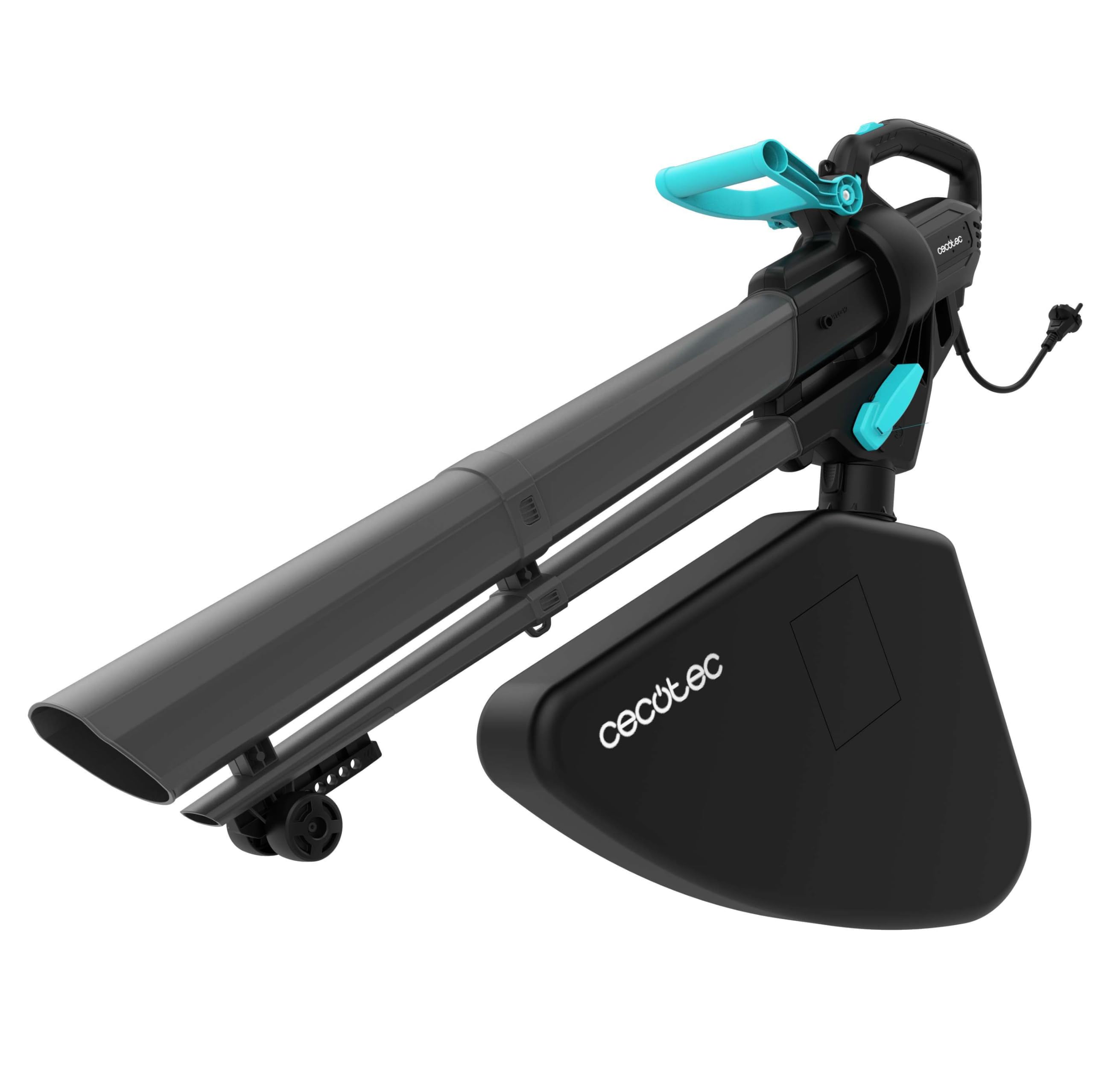 Cecotec Aspirador y Soplador de Hojas con Cable Airforce 3300 Crush&Go. 3300W, Velocidad de Aire 270km/h, Función triturado, Tubo con Boca XL, 6 Velocidad, Bolsa Almacenaje de 40L