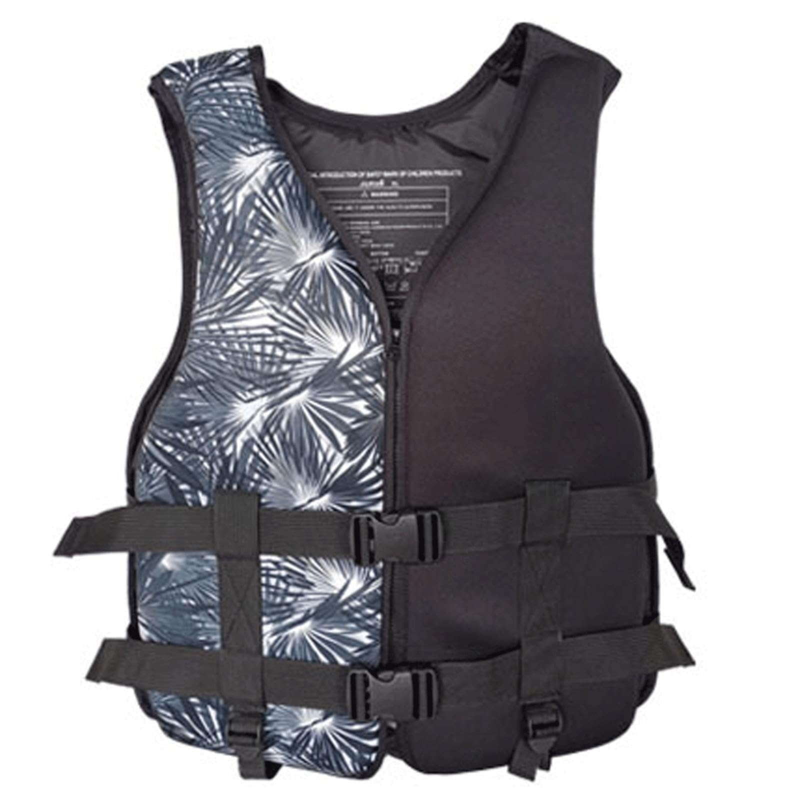 Gilets de Sauvetage Unisexe Réglable for la Pêche, Le Kayak, la Navigation, la Natation, VFI Léger avec Fermeture Éclair, Adapté à la Plupart des Sports Nautiques(Black A,L)