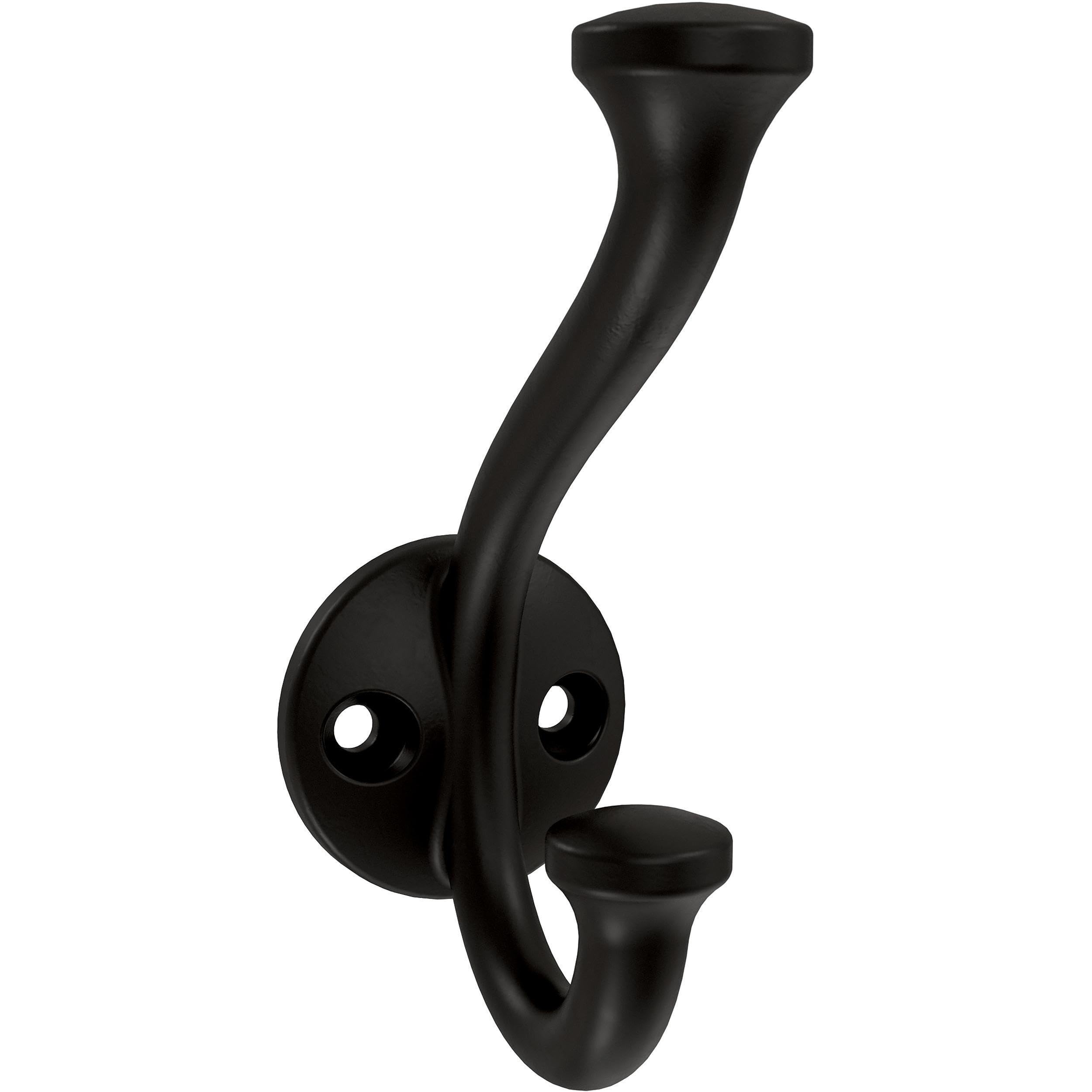 Franklin Brass B46707K-FB-C Casual Farmhouse Coat and Hat Wall Hooks in Matte Black (5-Pack)