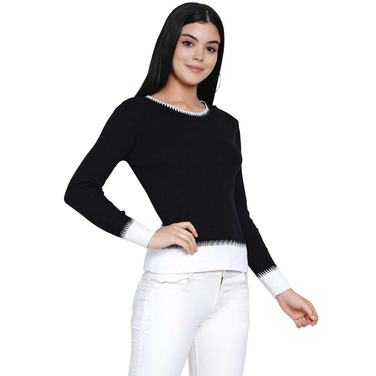 armisto Women's Black Knit Top/Ribbed Knit for Winters/Super Soft with Heat Lock Technology-picture-18
