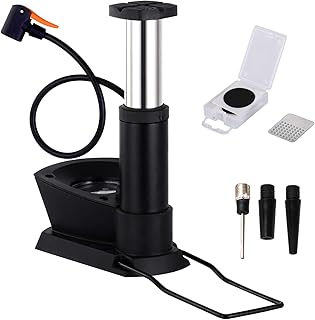 EKKONG Luftpumpen, Standpumpe mit Manometer, Fahrradluftpumpe, Manuelle Luftpumpen, Universal Luftpumpe Mit 3 Düsenaufsätz...