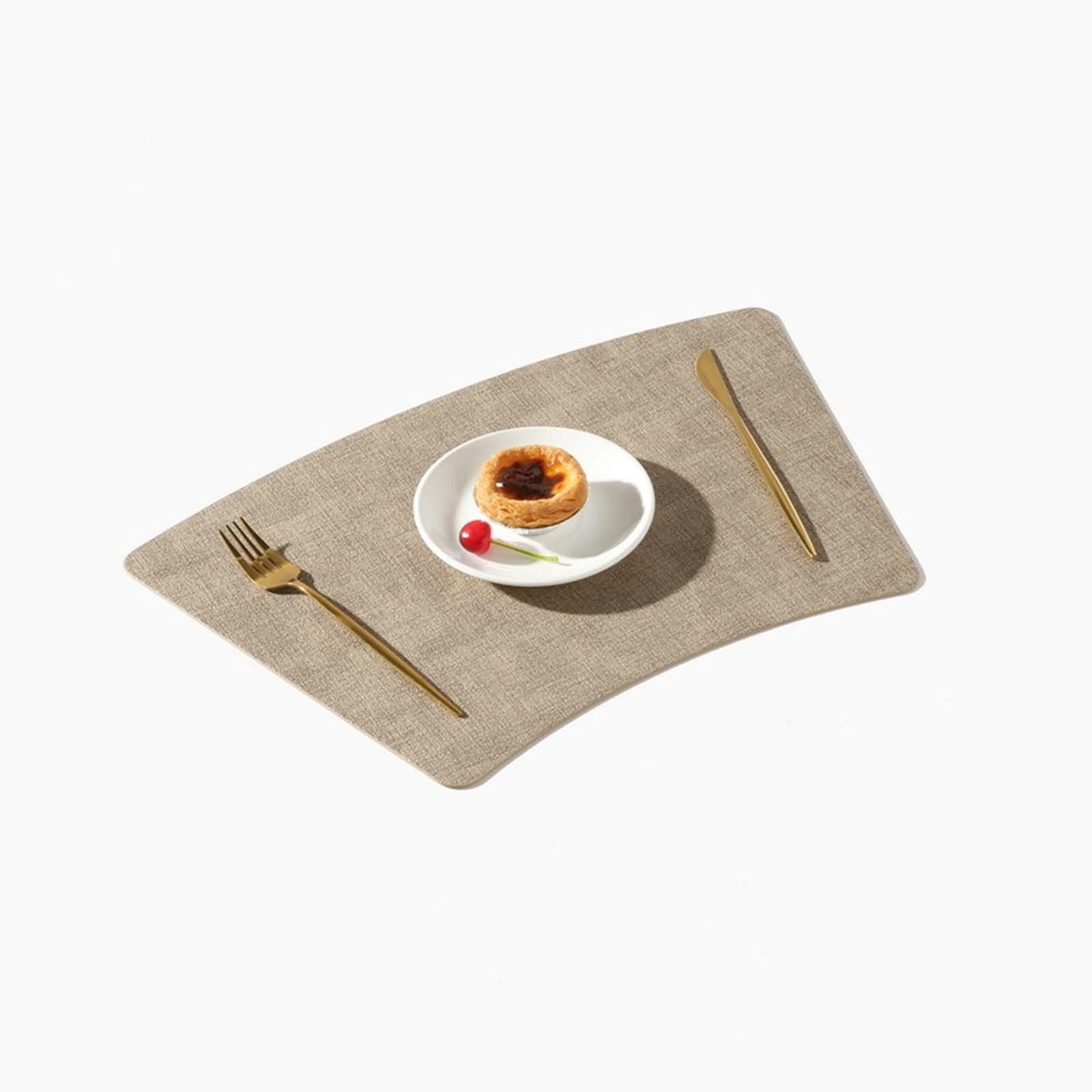 Lot de 6 sous Assiettes 30x49cm, Set de Table Vintage Retro Secteur de Couleur Unie Cuir Café Léger