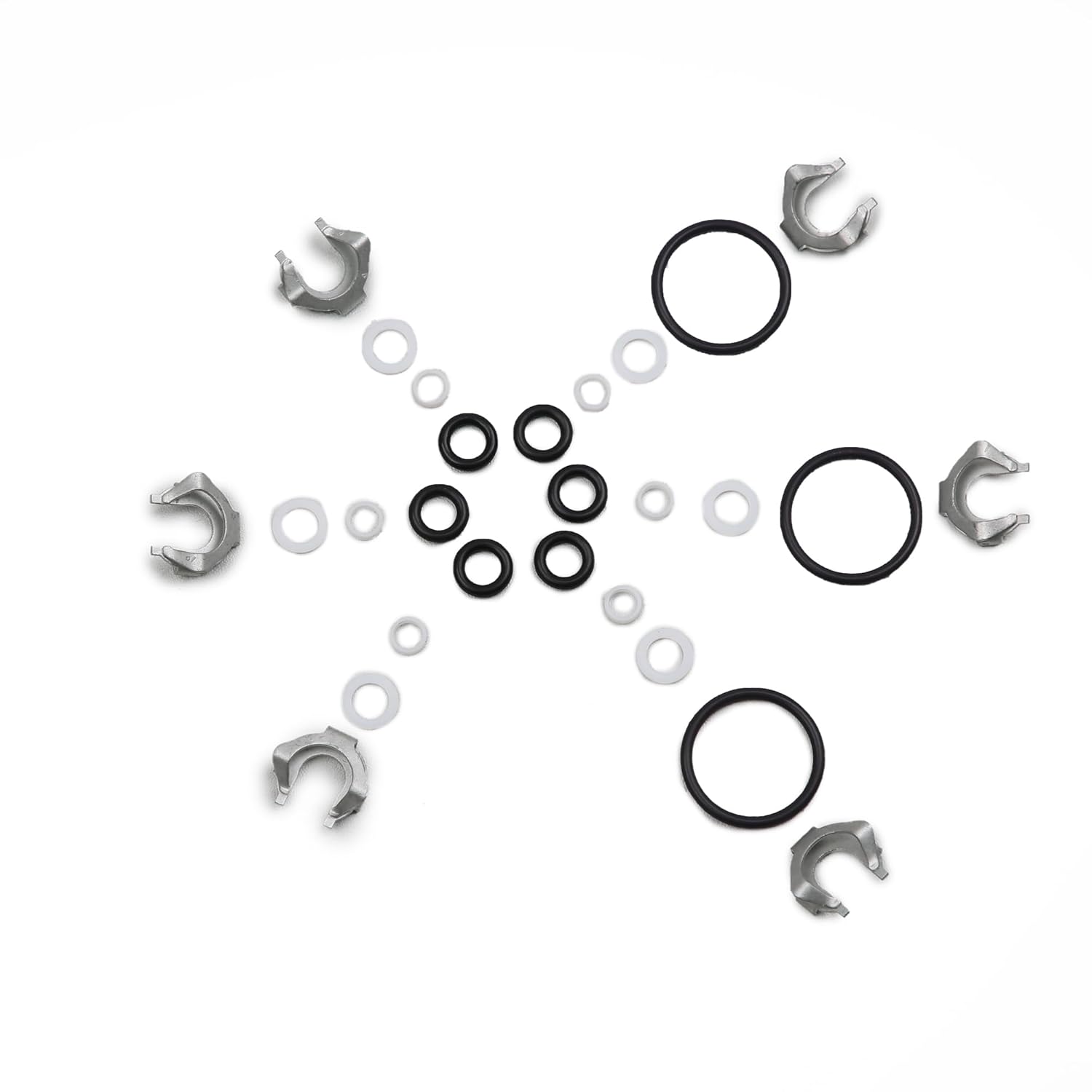 6-pcs 03H198149A Upper Fuel Injector O-Ring Seal Kit Replacement for VW CC B7 Passat B6 B7 Touareg Phaeton Audi Q7 Proche Cayenne (92A) (9PA) Skoda