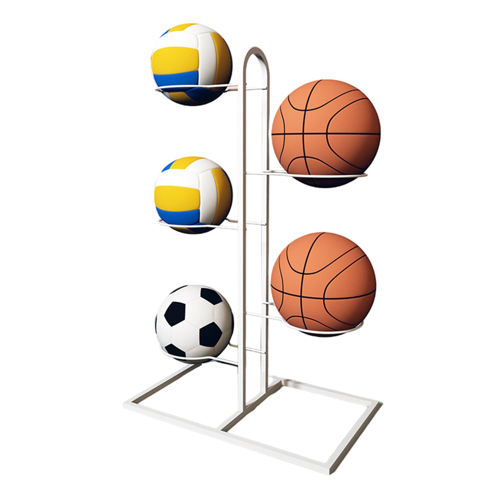 Pionowy stojak do przechowywania sprzętu sportowego, łatwy dostęp do garażu do koszykówki i piłki nożnej, zdejmowana konstrukcja na piłki i akcesoria, oszczędność miejsca