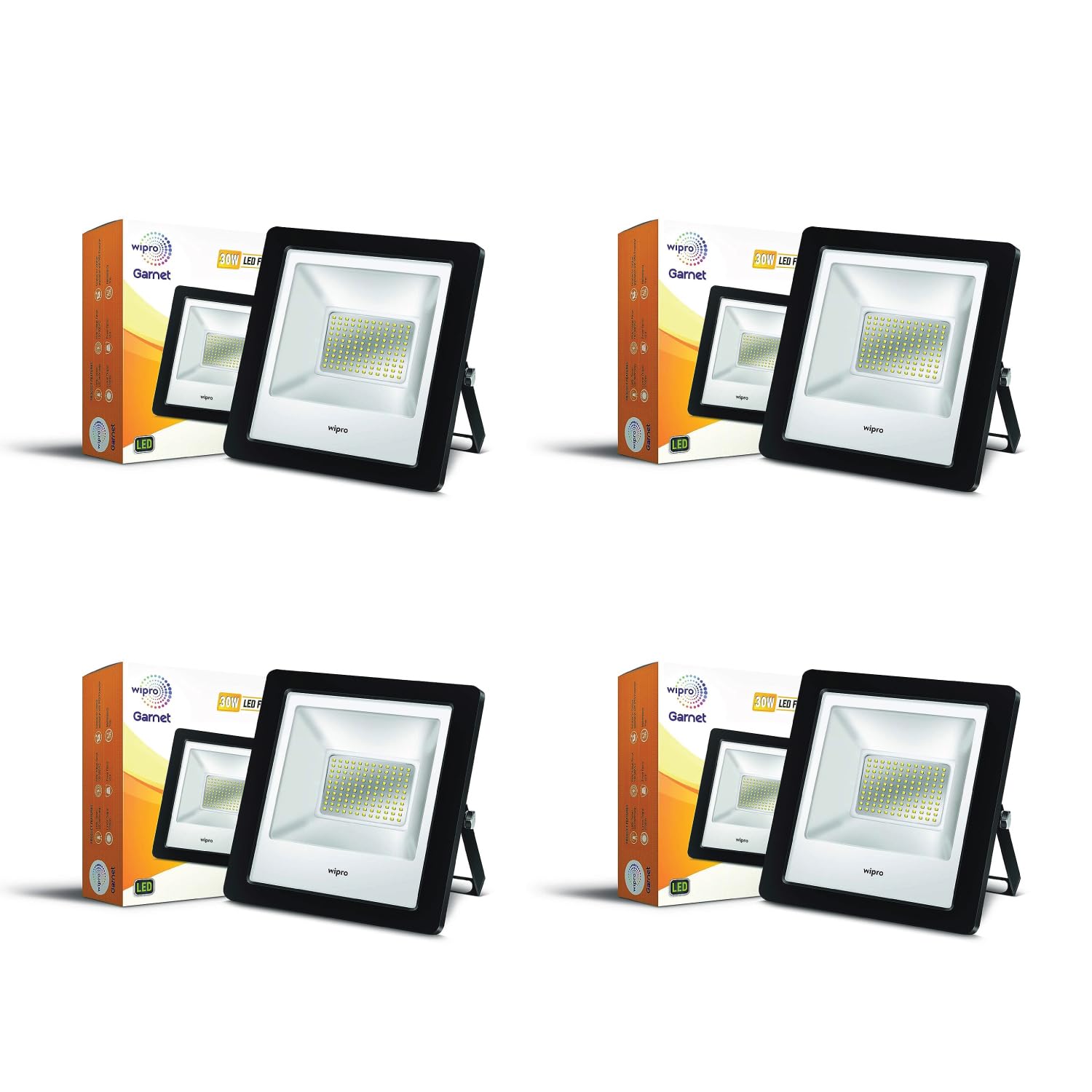 wipro Garnet 30W LED Flood Light | Cool White,6500K | IP66 Water Proof Outdoor Light | Aluminium PDC Housing |Reflector & Clear Optics | 5Kv Surge Protection | 440V High Voltage Protection|Pack of 4 (B0CSKBSSFV) Amazon Price History, Amazon Price Tracker