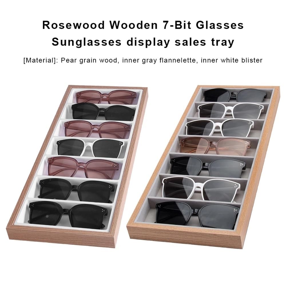 Brillenständer 7 Gitter Brillenablage Sonnenbrillen Halskette Rack Organizer Ständer Halter Aufbewahrungsbox for Verkaufstheke Sonnenbrillenhalter(Weiß)