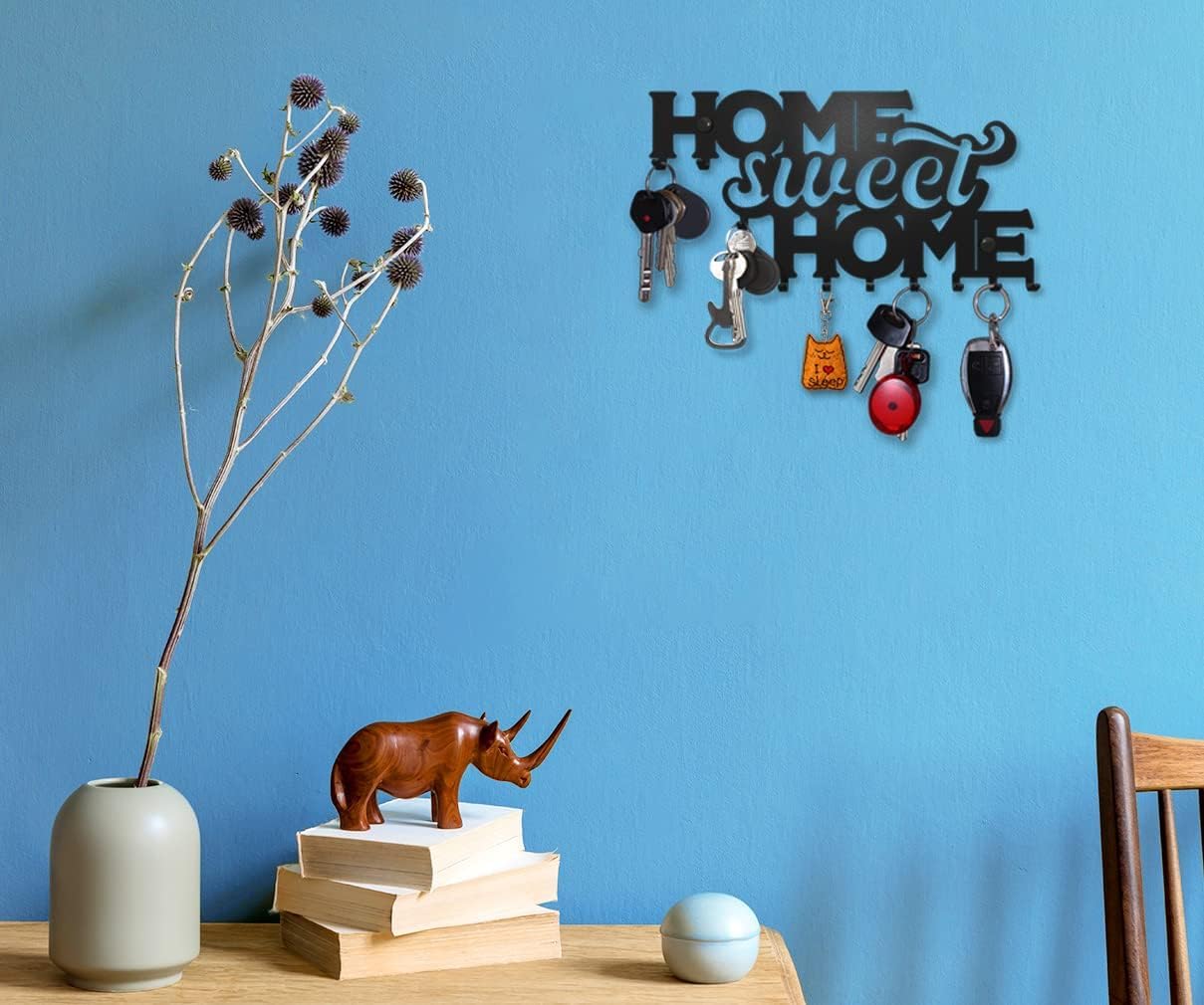 Home Sweet Home Decoration - Portachiavi da parete, con chiave da parete, per decorazione da parete in metallo, decorazione per la casa, cucina, accessori