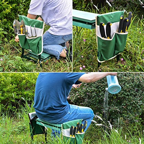 Garden Kneeler And Seat With 2 Bonus Tool Pouches - Portable Garden Bench Eva Foam Pad With Kneeling Pad For Gardening - Sturdy, Lightweight And Practical - Protect Knees And Clothes When Gardening #TOP5