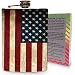 American Flag Flask 8oz Stainless Steel Silver Metal Hip Flasks for Drinking Whiskey Alcohol Liquor Vintage USA Flags America American Holidays